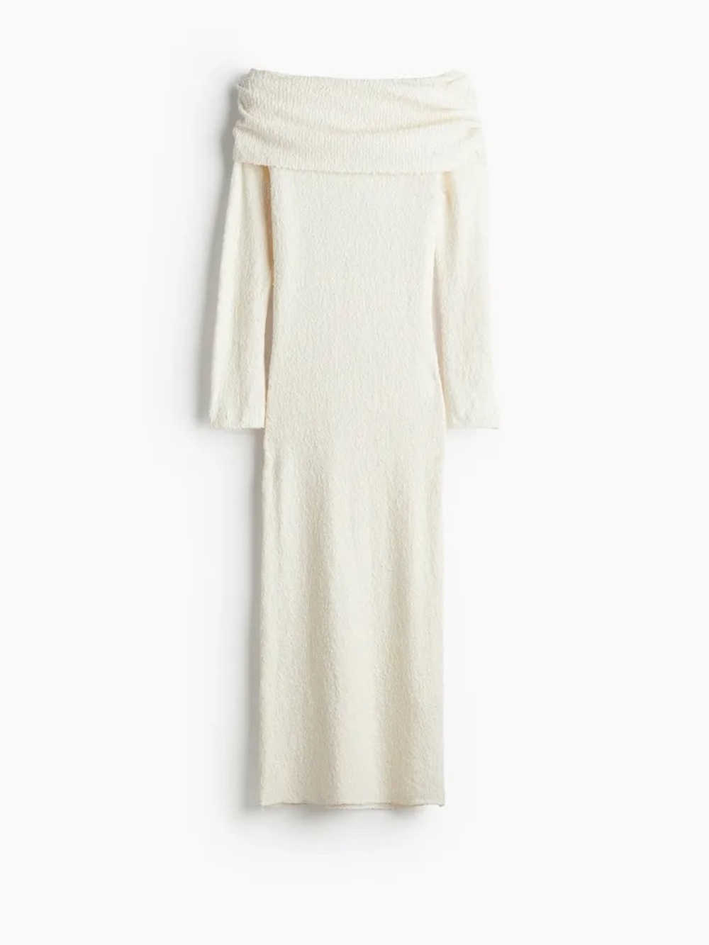 H&M Off-Shoulder Cream Knit Maxi Gown - Picture 2 of 6